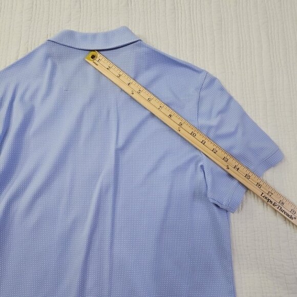 Calvin Klein Mercerized Button Up Shirt Men's Medium Baby Blue Geometric EUC LN - Picture 13 of 15